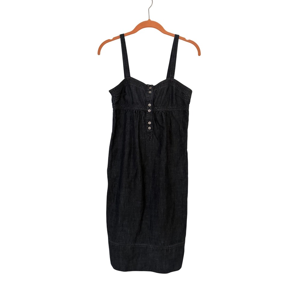 Gap 1969 Limited Edition Denim Sun Dress Dark Wash Button Front Womens 2